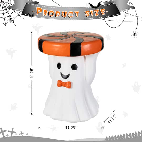 Glitzhome® 14.75" Halloween MGO Ghost Stool